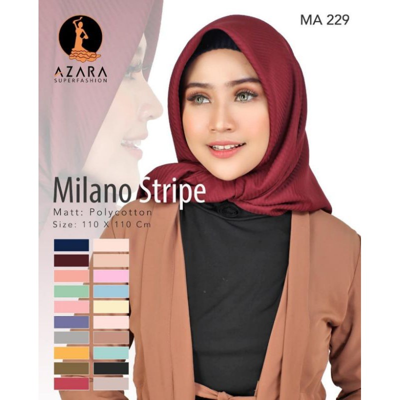 HIJAB SEGIEMPAT MILANO DAN LINIAR SEGI EMPAT ORIGINAL STRIP PATTERN MURAH GROSIR