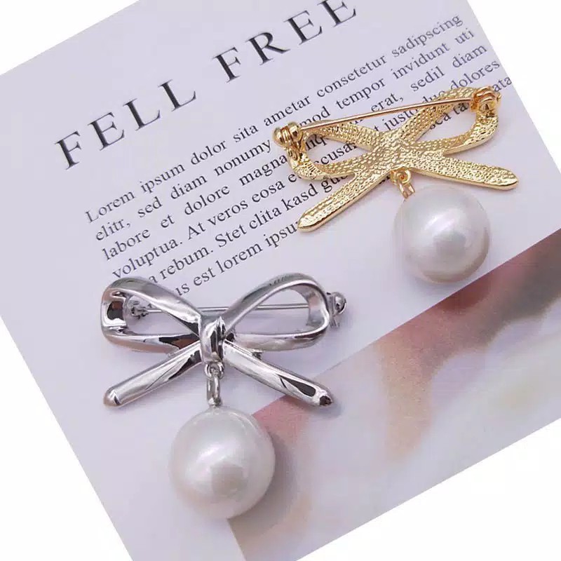 BROS DADA PITA KOREA / BROS SIMPLE PITA MUTIARA / BROOCH PEARL