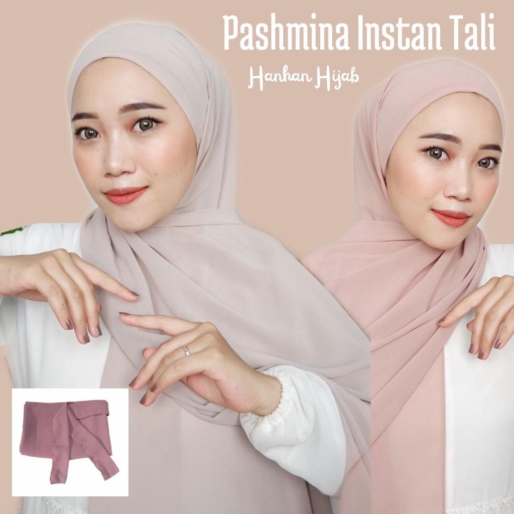 𝗛𝗮𝗻𝗵𝗮𝗻 𝗛𝗶𝗷𝗮𝗯 - (100K Get 4) Pashmina Instan Tali Malaysia Ceruty Babydoll