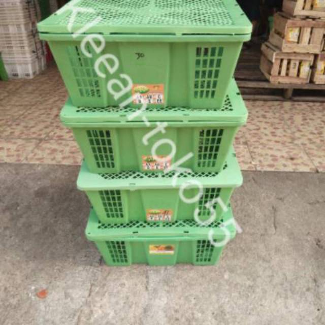 Keranjang Persegi bekas packing buah serbaguna Hijau Besar