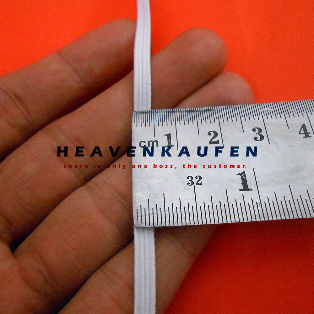 Karet Elastis C4 Putih Lebar 4 mm Meteran Murah (Elastic)