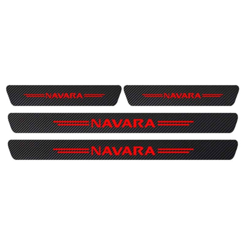 4pcs Stiker Dorr Sill Carbon Fiber Untuk Nissan Navara D40 D22 D23 Np300