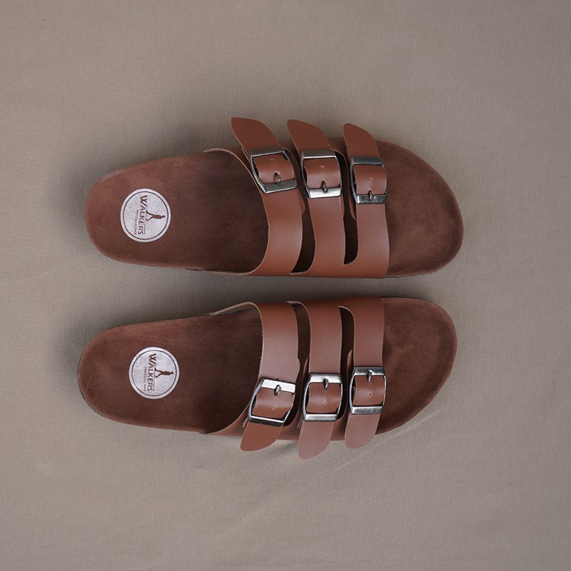 TERLARIS!! Sendal Pria Selop Walkers Gesper3 TAN Sandal Cowok Slip On Sandal Slide Selop Tali Keren