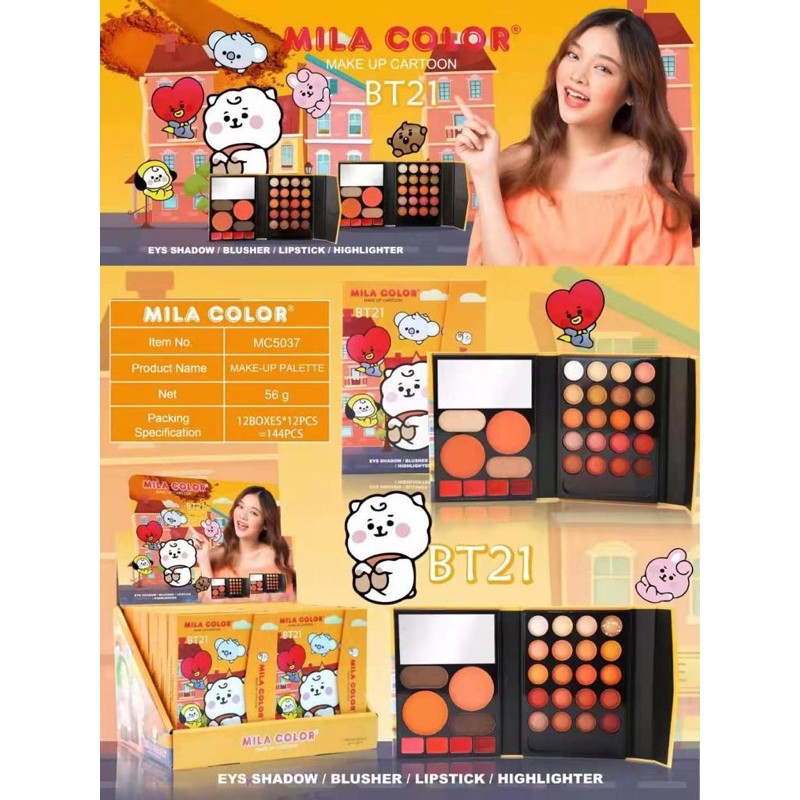 Eyeshadow MILA Color Palette BT21 UNICORN