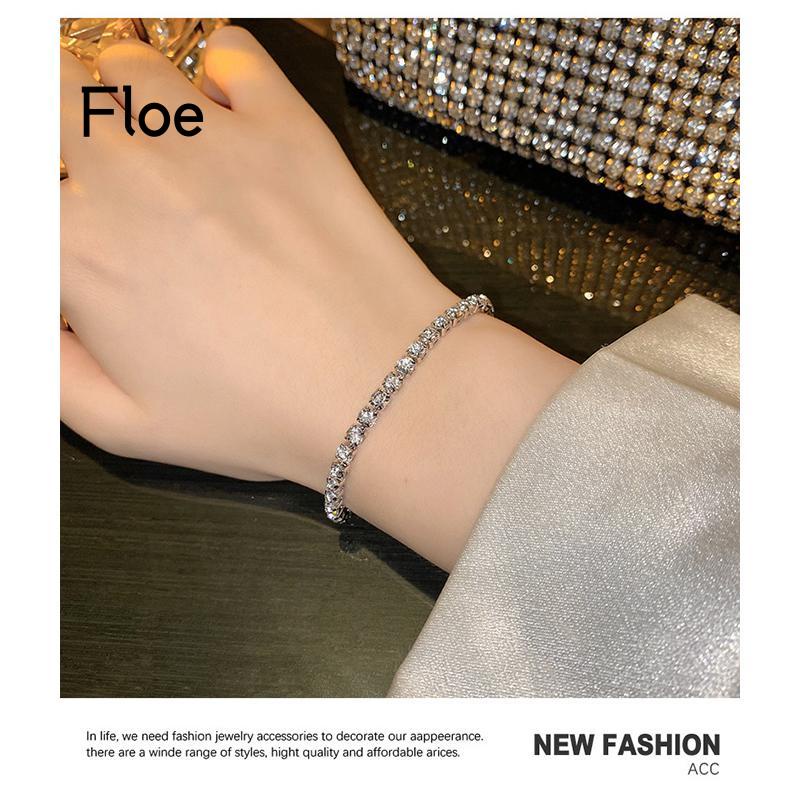 Fl Gelang Tangan Wanita Hias Zircon Adjustable Untuk Musim Panas