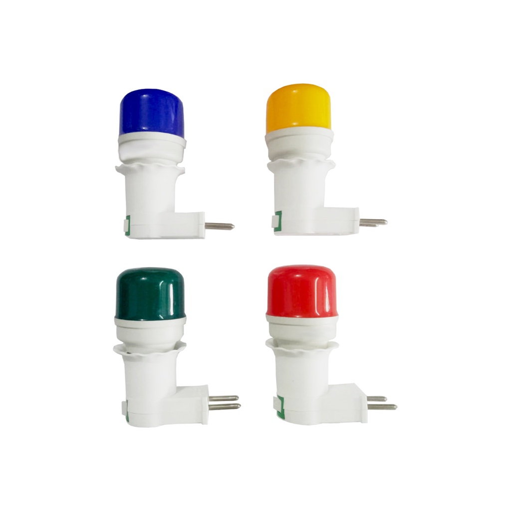 Lampu Tidur LED Tabung 5w Warna plus Fitting Colok Saklar Switch On Off - Merah Biru Hijau Kuning