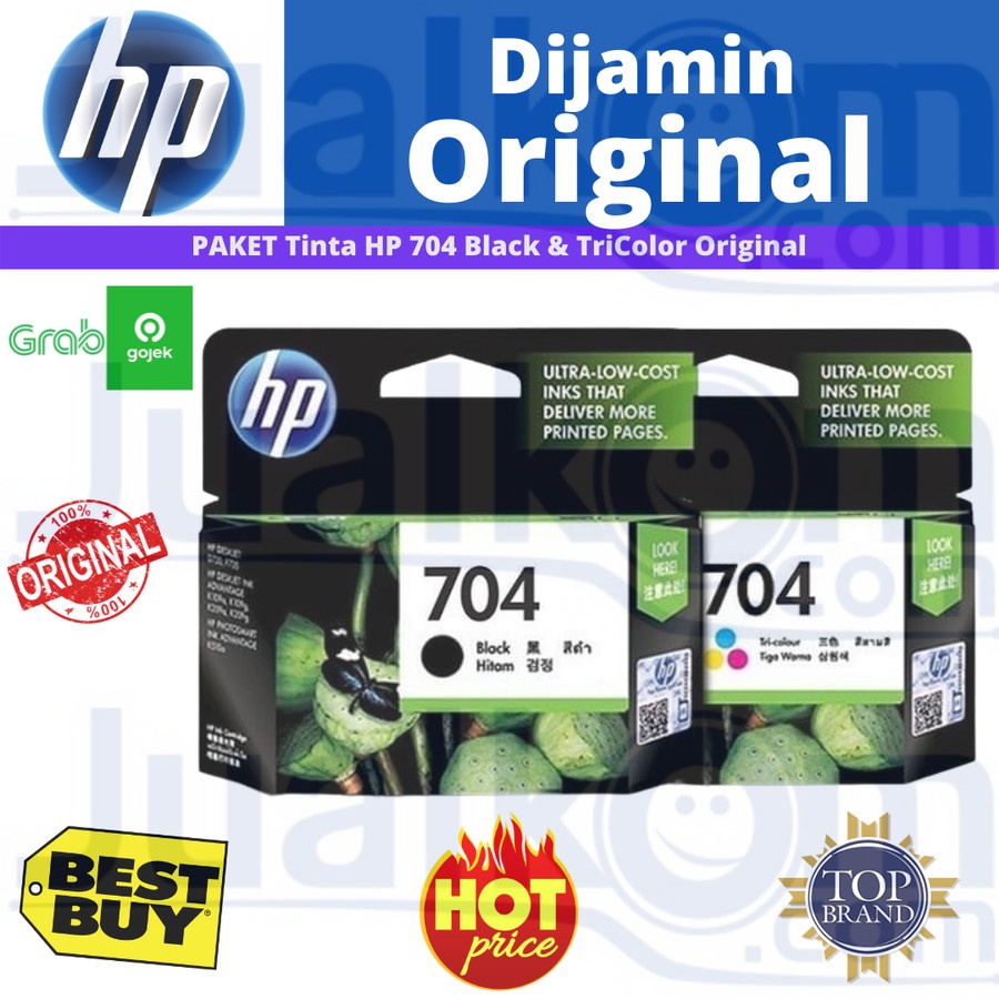 PAKET Tinta HP 704 Black &amp; TriColor Original