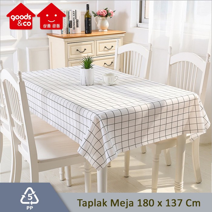 180x137 Cm Taplak Meja PVC Motif Kotak ANTI AIR WATERPROOF/ OILPROOF