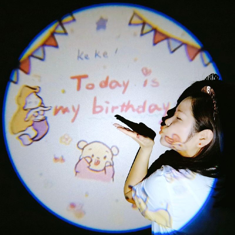 Proyektor Mini Ulang Tahun Portable Backdrop Mini Birthday Projector Party Lamp Cute Birthday Gift Idea Murah