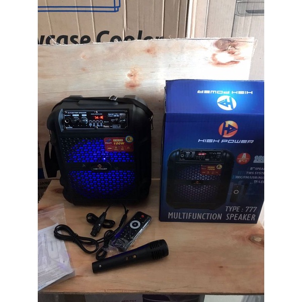 Speaker Speaker Bluetooth Karaoke HP 777 Speker Aktif HP Speaker Portable 8 inchi speaker tenteng +mic