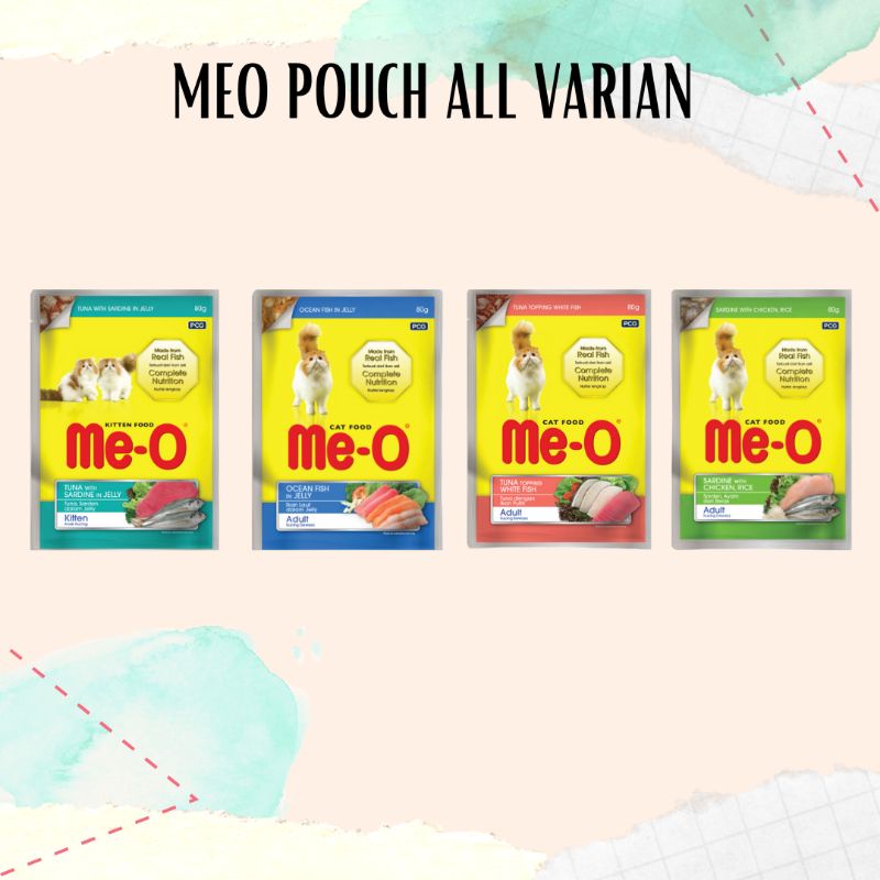 MEO POUCH SACHET MAKANAN BASAH KUCING / WET FOOD UNTUK ADULT KITTEN JUNIOR TUNA CAT FOOD