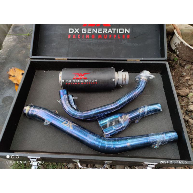 Knalpot ORIGINAL DX GPR Carbon - Header Blue (FULL SYSTEM) R25, MT25, CBR 250R, CBR 250RR, Ninja 250