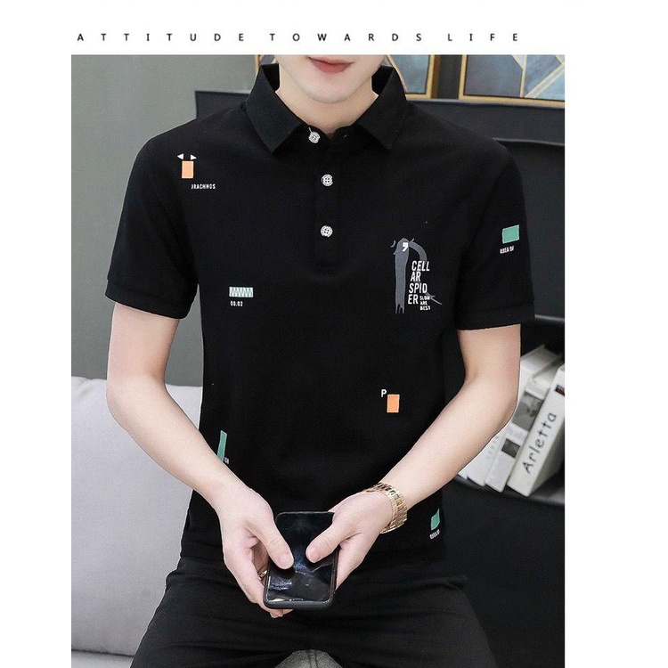 Amspro Baju wangki pria baju pria kaos polo pria Spider