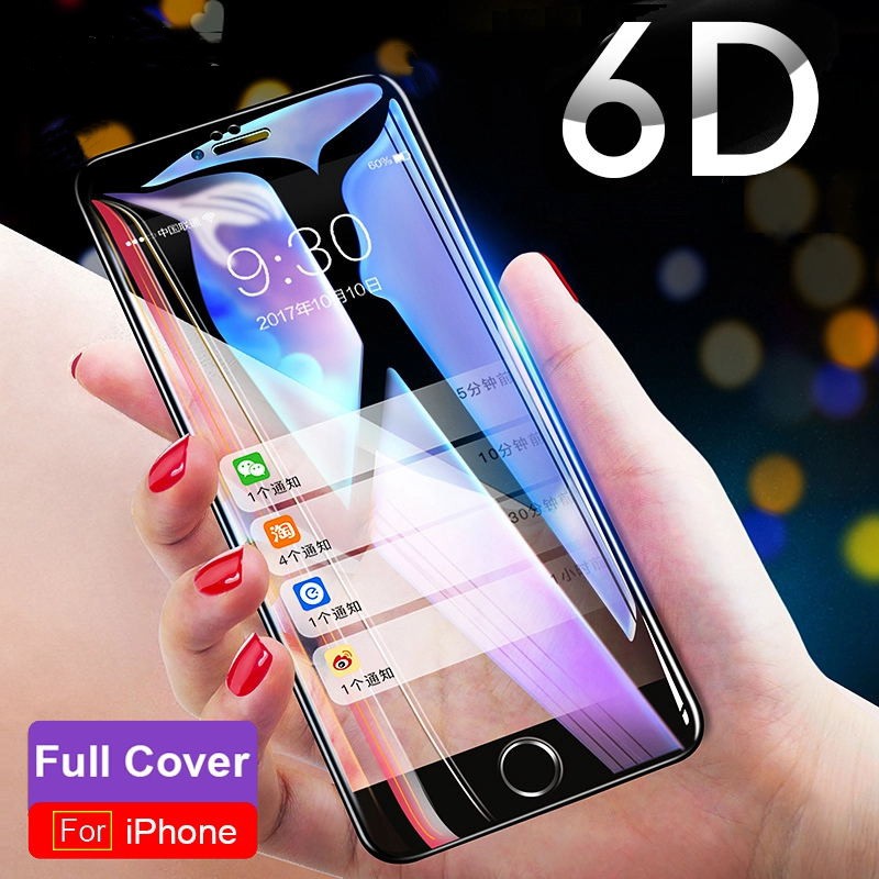 Pelindung Layar Tempered Glass 9h 5d Lengkung Untuk Iphone 11 6 6s 7 7 Plus 8 8 Plus X Xr Xs Max 11 Pro Max