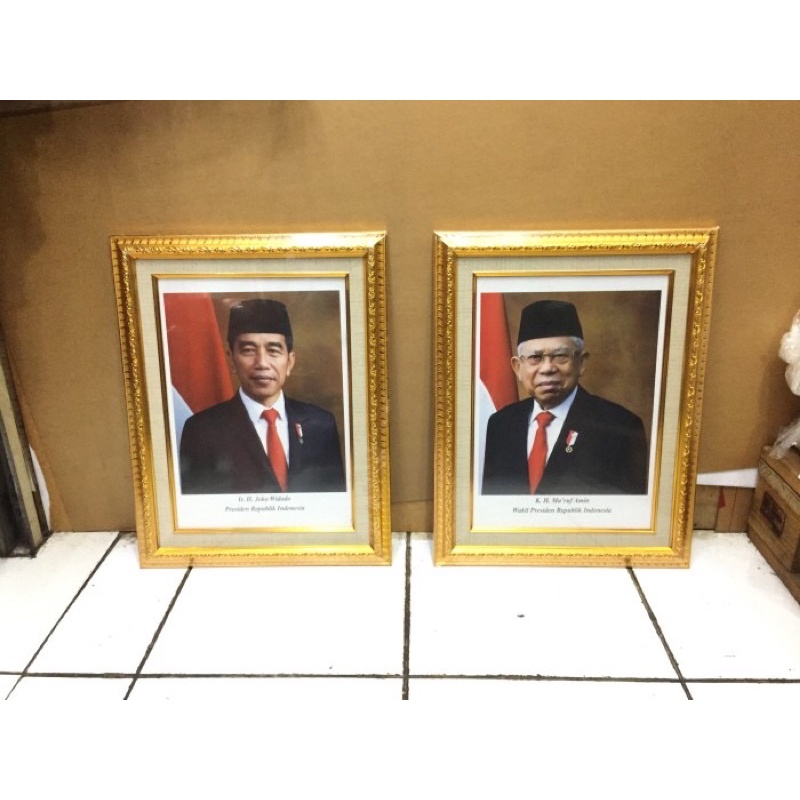 Frame bingkai presiden wakil motif linen