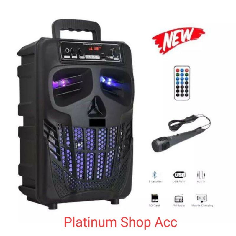 Speaker Bluetooth Karaoke Free Mic 8,5Inchi QS7801/ Salon Aktif Portable Radio Fm Mp3 Super Bass Speaker Aktif Wireless