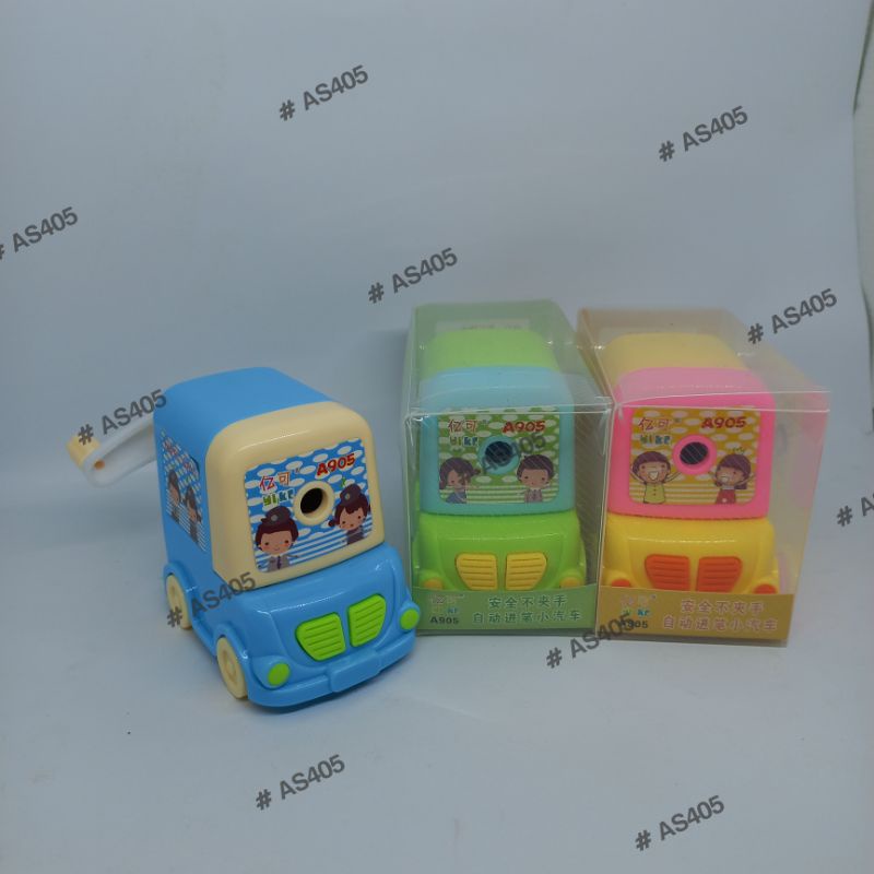 

Asahan / Rautan / Sharpener Meja Putar Kartun Lucu Mobil Car Bus