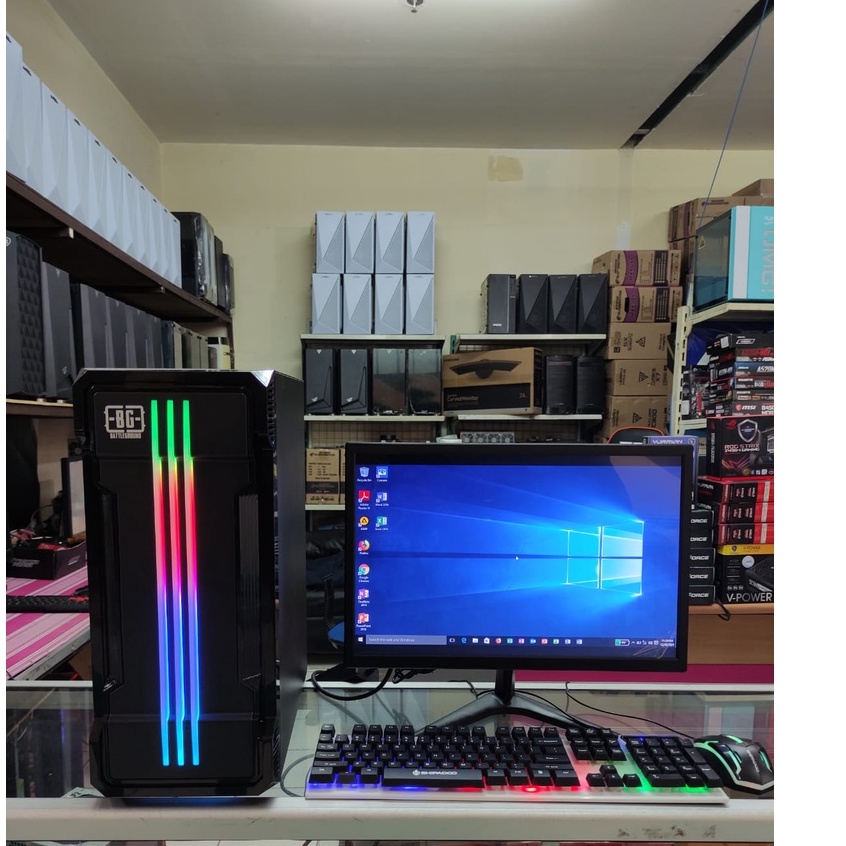 pc  i5 vga gtx 1050ti led 19in agan punya led 19in