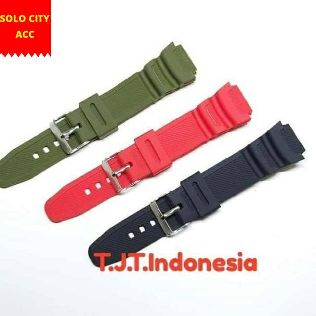 TALI JAM TANGAN CASIO W218H RUBBER STRAP CASIO W-218H FREE PEN ORIGINAL OEM TERMURAH