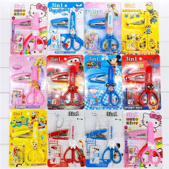 

Set Alat Tulis Unik / Stationary Set Gunting & Staples isi 3 Item