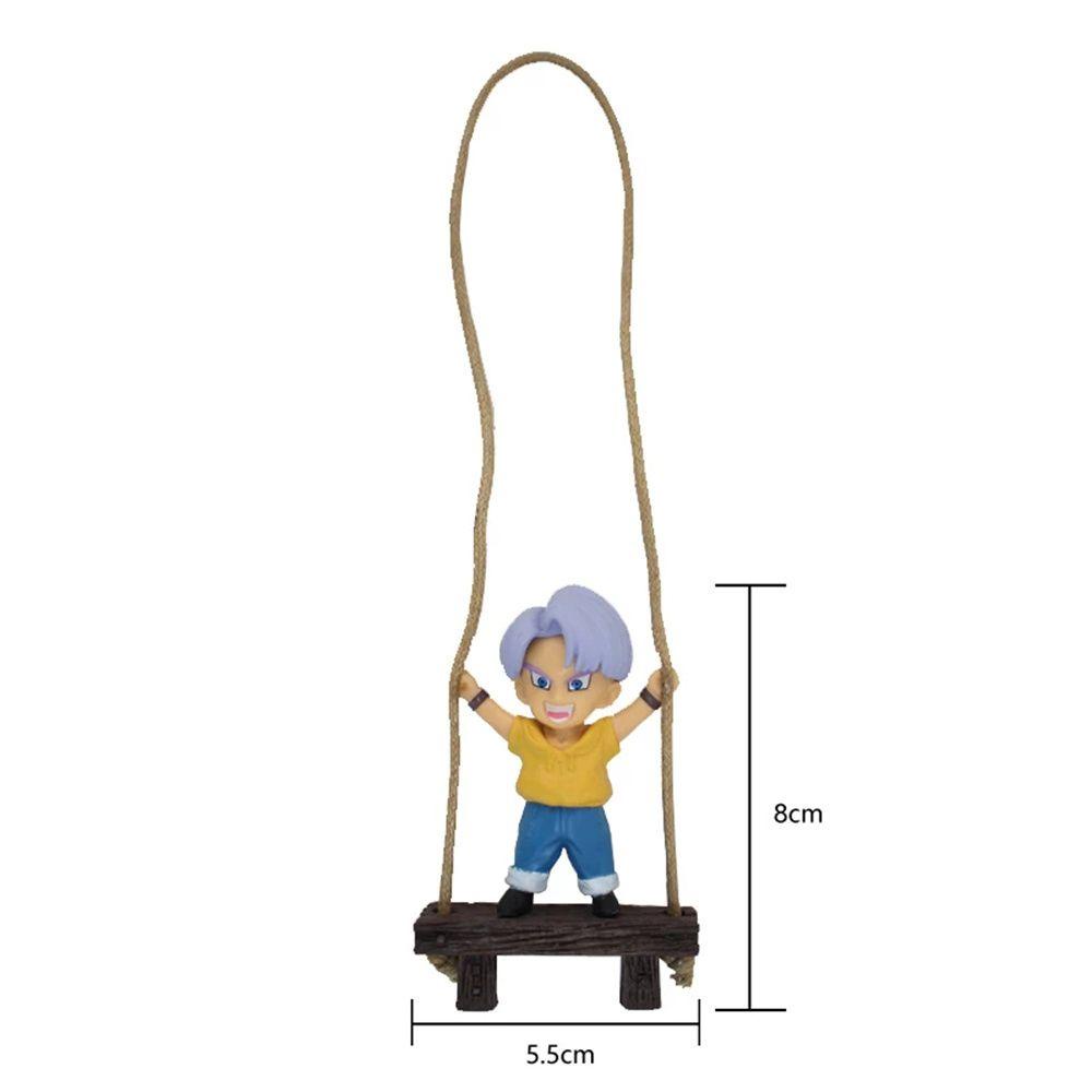 Lanfy Karakter Model Mainan Anak Aksesoris Interior Mobil Cermin Liontin Kartun Hewan Ayunan Gantung Son Goku Swing Ornaments