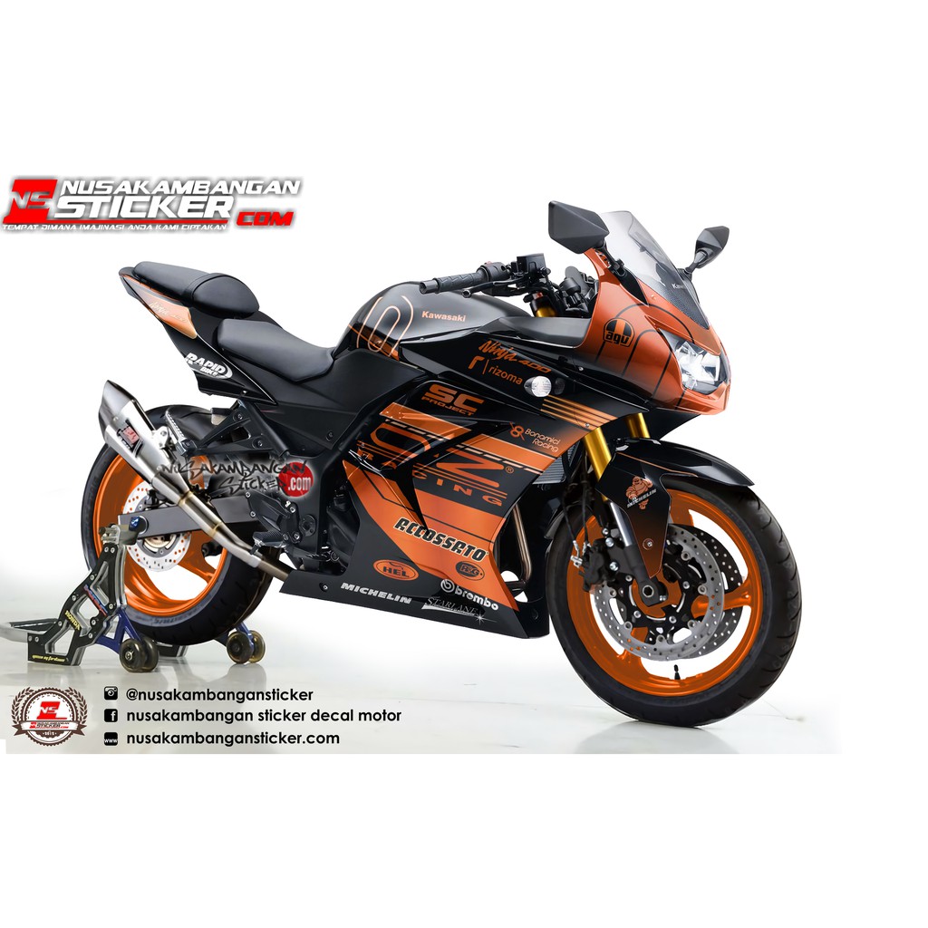 Decal Sticker Ninja 250 Karbu Oz Racing Oren Fullbody