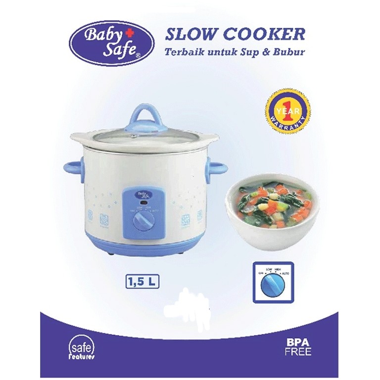  BABY  SAFE  Slow  Cooker  1 5 Liter BabySafe Alat masak Sup 