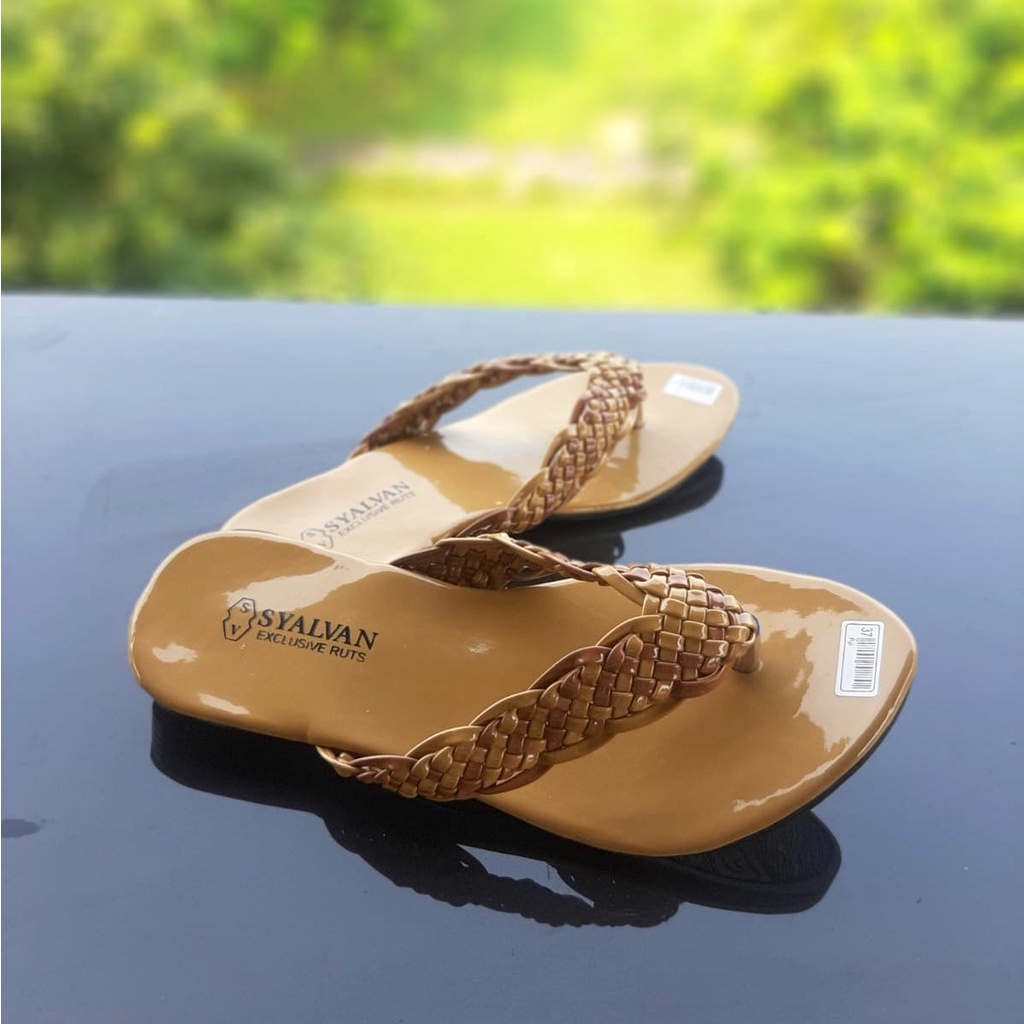 SDPD09 Sandal Wanita Perempuan Sandal Teplek Jepit - Motif Rajut