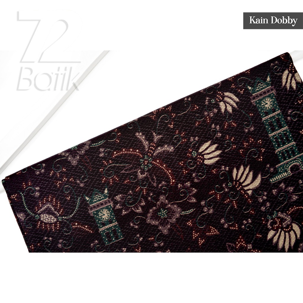 KAIN BATIK PREMIUM Dobby Motif Jam Gadang Warna Hitam Item Black Dolbi Dobi Doby 727867 Cap 72 Jarik Jarit Samping Kebat Panjang Batik Dobby Modern Premium Bahan Seragam Batik Pernikahan Kantor Keluarga Murah Kamen Jadi Batik Bali Lembaran