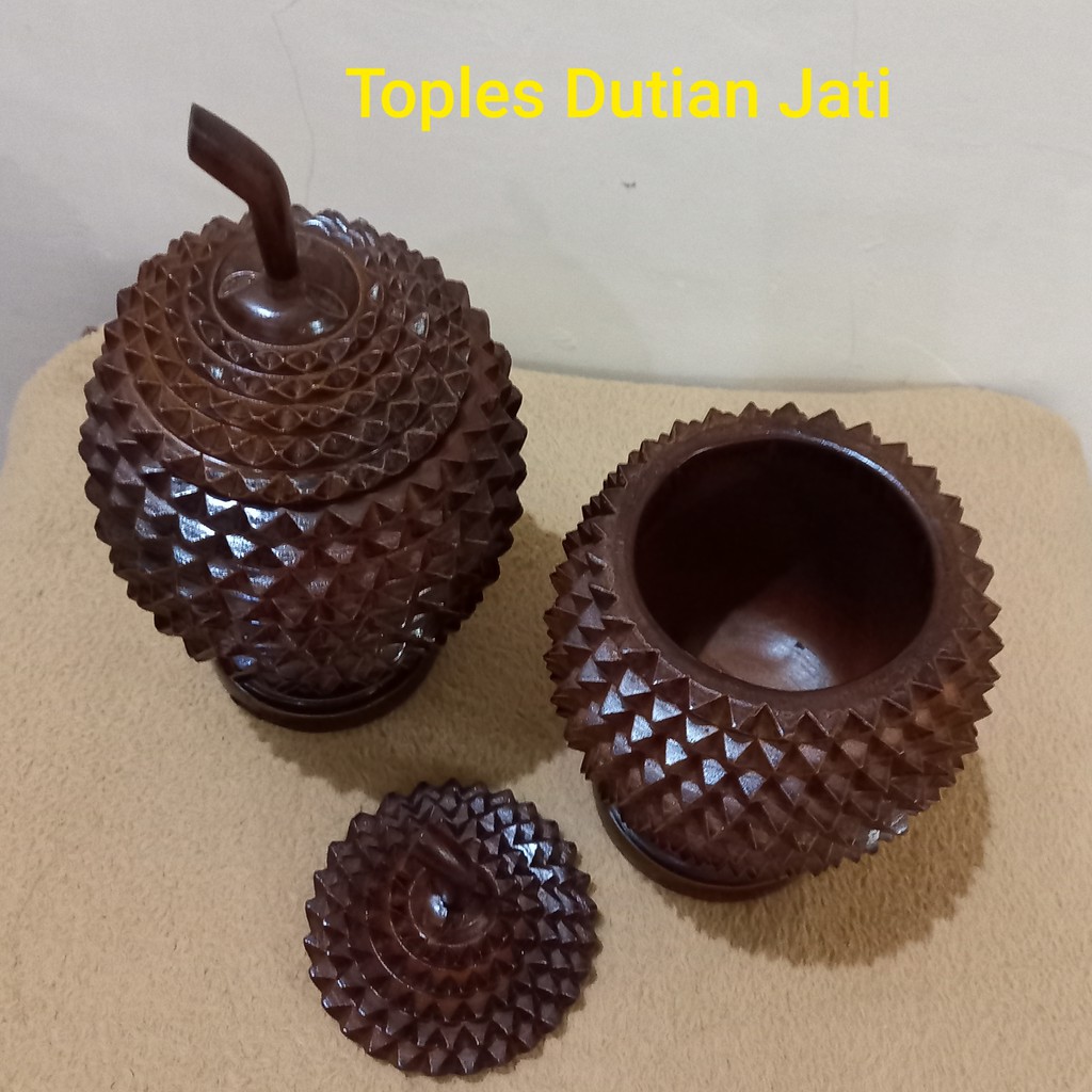 Pajangan Toples Durian kayu Jati