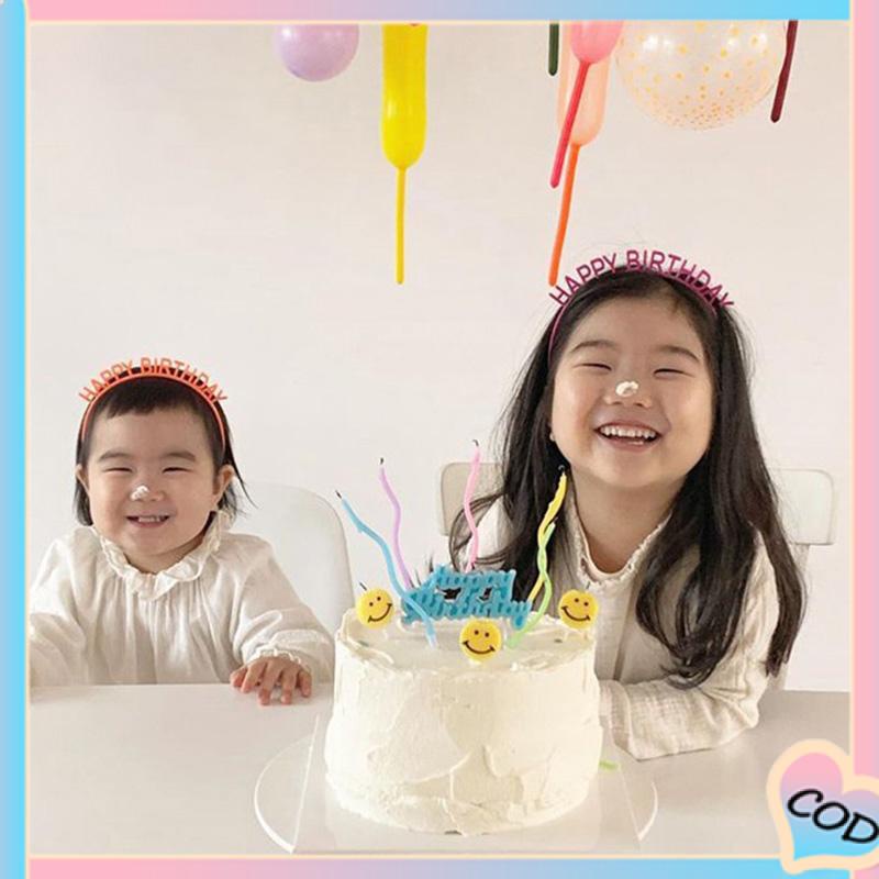 COD❤️Huruf ikat kepala ulang tahun HAPPY BIRTHDAY ikat kepala ulang tahun anak-anak topi ulang tahun mahkota-A.one