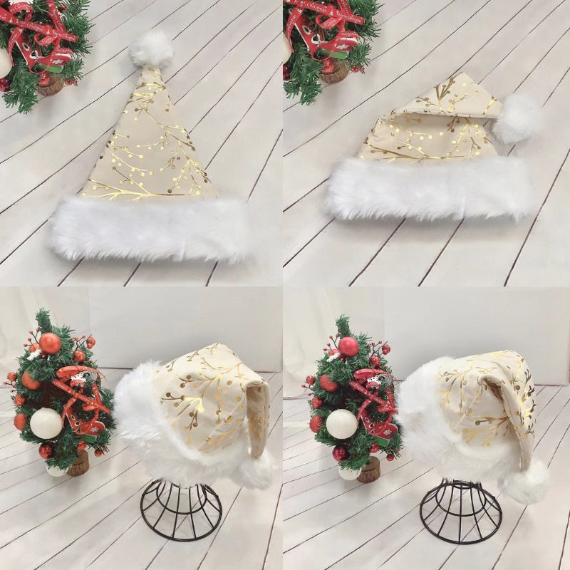 Topi Santa Natal Bahan Plush Untuk Unisex