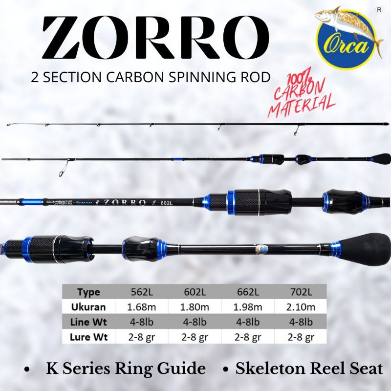 Joran Spinning Orca Zorro 198cm (662L) 213cm (702L) 4-8lb