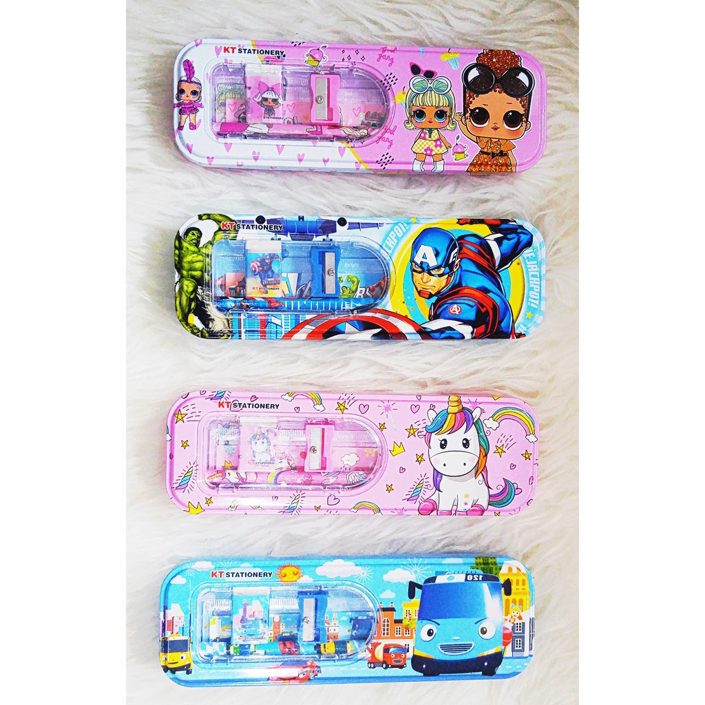 

souvenir ultah anak paket kaleng pensil dan alat tulis 02