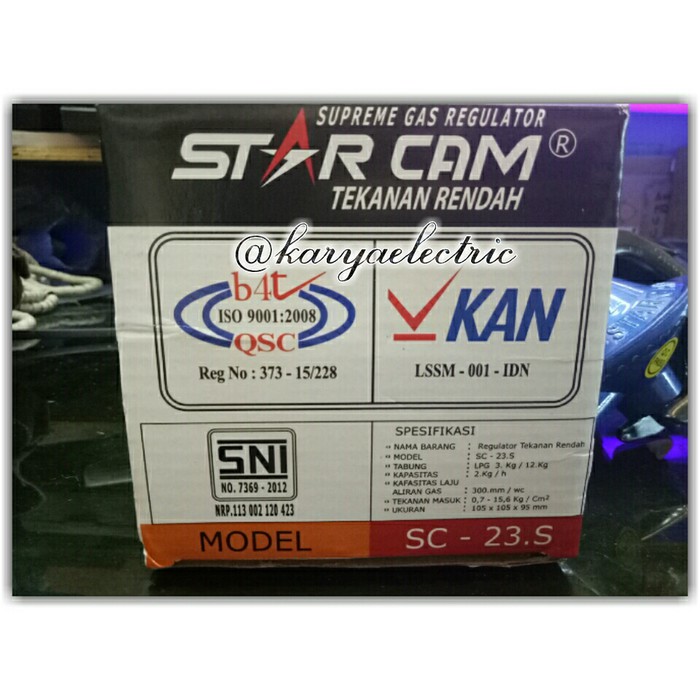 Regulator Kompor Gas Star Cam SC-23S SNI ORIGINAL