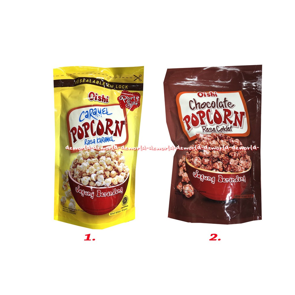 Oishi Popcorn Caramel Chocolate Popcorn Rasa Karamel Cokelat Jagung Brondong 100gr