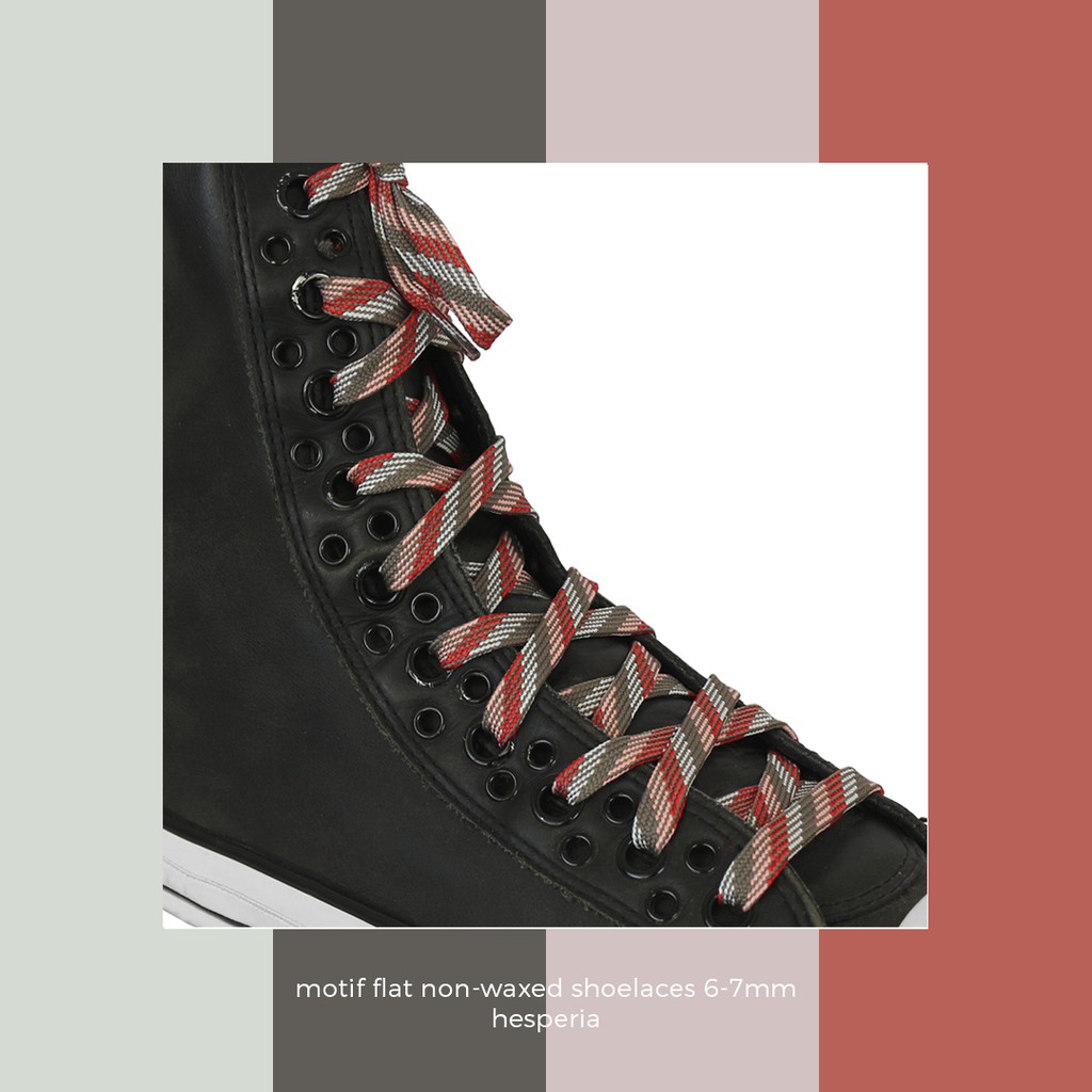 MR Shoelaces MF05 Hesperia Tali Sepatu Motif Flat Gepeng 90-200cm Lebar 6-7mm - Premium Shoelace