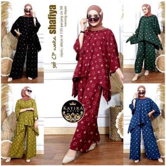 ANNAJA SET KIA LONG TUNIK Rayon Diamond import