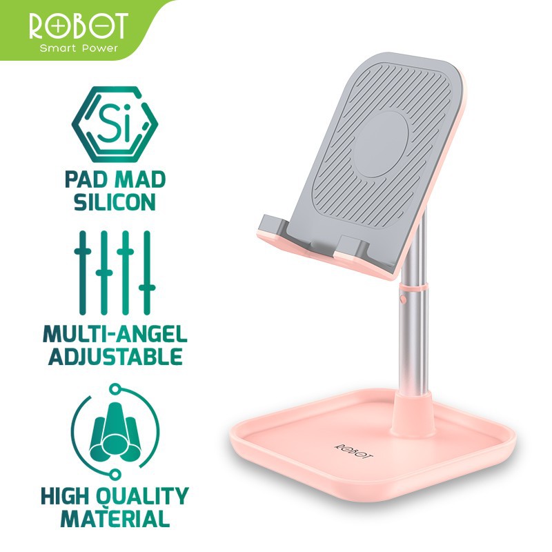 ROBOT RT-US04 Aluminium Alloy Stand Holder for Smartphone / Tablet - RT-US04 - Putih/Hitam/Pink