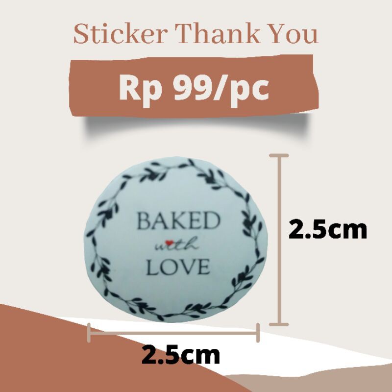 

Sticker Label / Sticker Baked with Love / Stiker Label Baked with Love / Sticker Label Kue - FS6