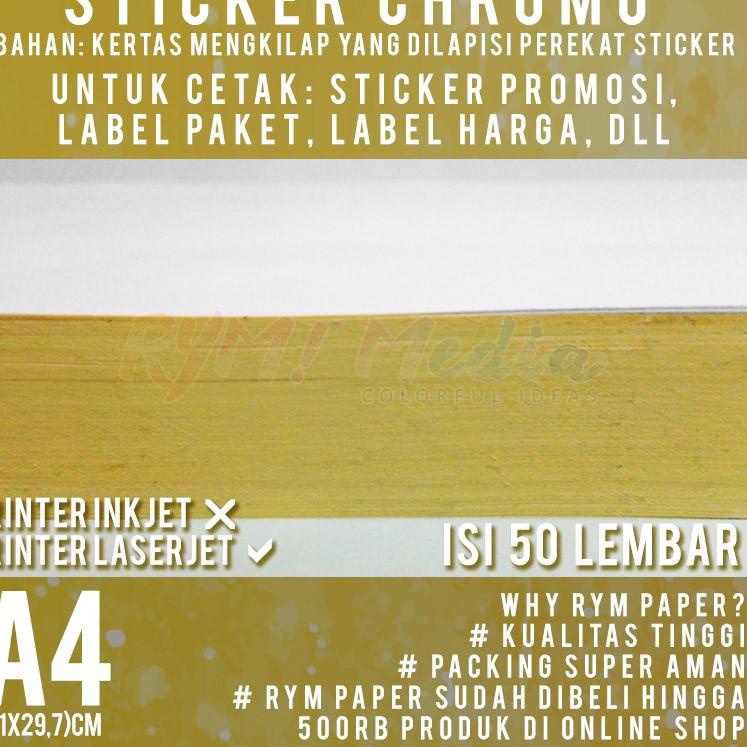 

[KODE PRODUK GHNIN4279] Sticker Chromo A4 isi 50 lembar / Kertas Stiker Glossy Mengkilap A4