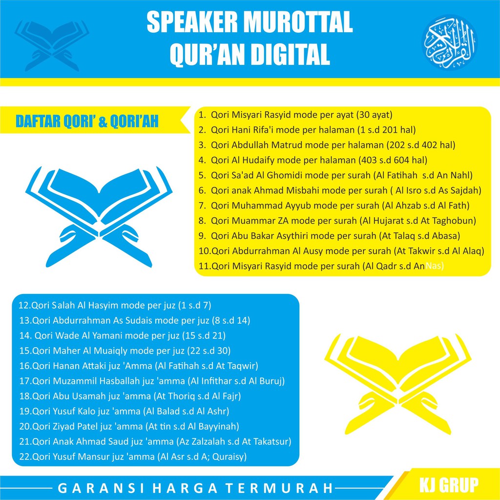 Promo speaker Al Qur'an Speaker hafalan Al-Qur'an Tp400 bonus buku panduan dan memory