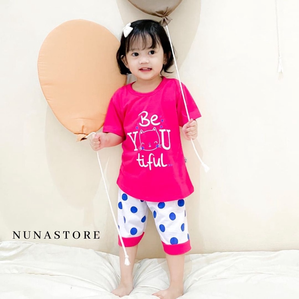 Motif Beyoutifull / Setelan Baju Bayi / Anak Bayi Perempuan / Anak Bayi Cewek Usia 0 Bulan - 3 Tahun Baju Setelan Anak