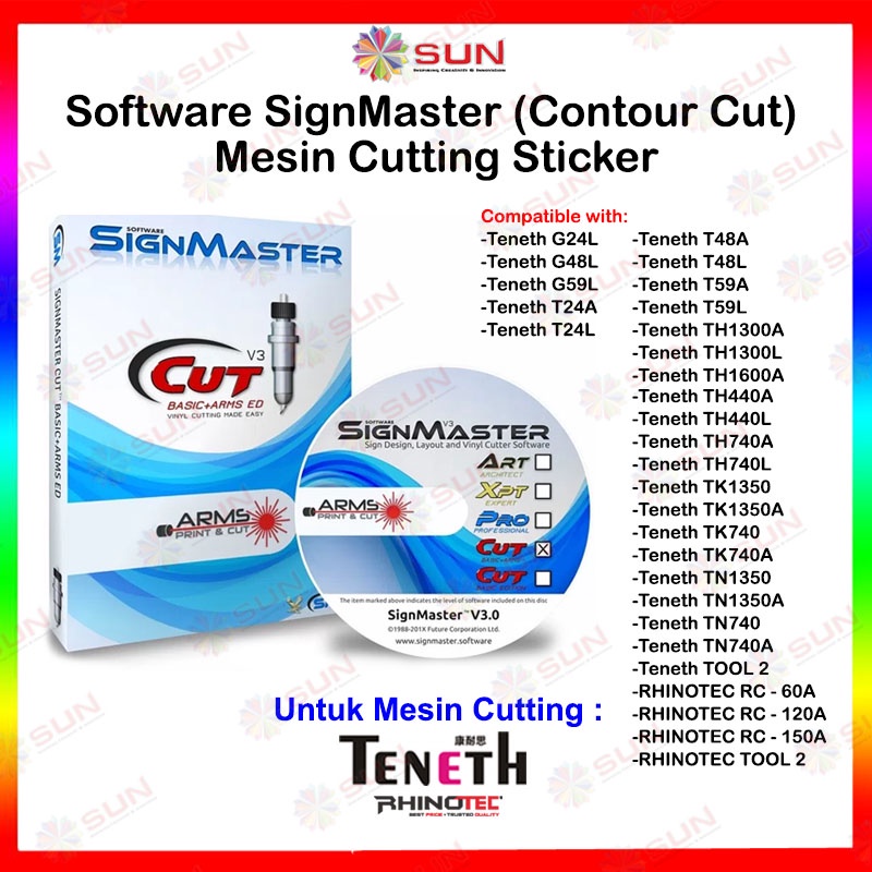 Software Signmaster (Contour Cut) - Print and Cut Software Cutting Sticker TENETH