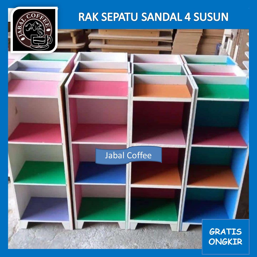 Rak Sepatu Sandal 4 Susun Serbaguna Bahan Kayu Mdf Murah Berkualitas