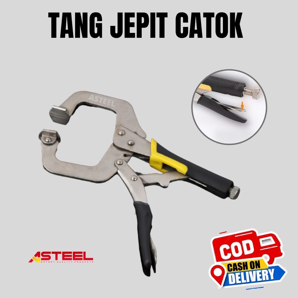 ASTEEL Tang Jepit Catok Kunci Mini Locking Plier C Clamp Swivel Lock Tang Jepit Catok - Tang Catok - Tang Jepit