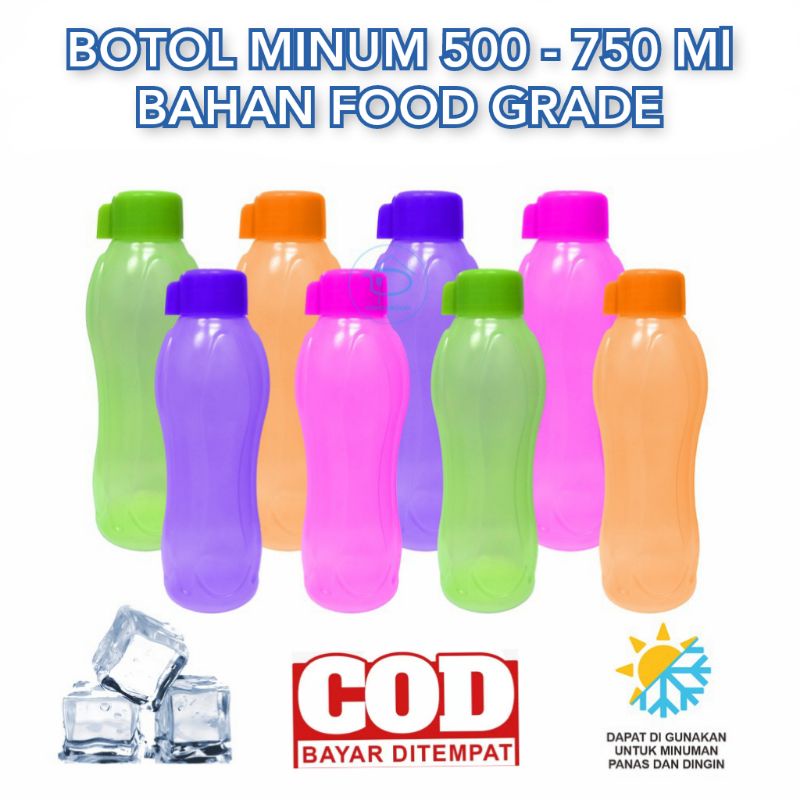 Botol Air Minum Plastik Tutup Sistem Putar Murah Botol Wadah Air Minum Olahraga Tumbler Sepeda Tempat Minum Anak Sekolah Botol