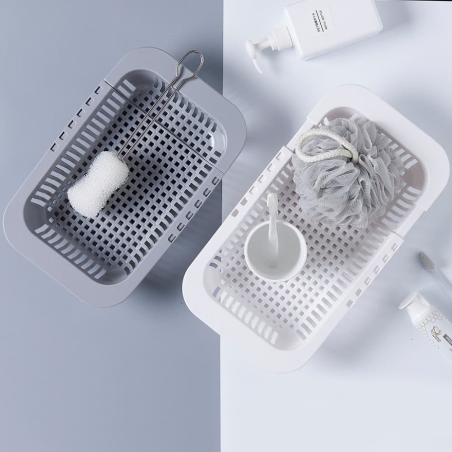 Retractable Tray Basket Rak Pengering Piring Buah Kitchen Sink