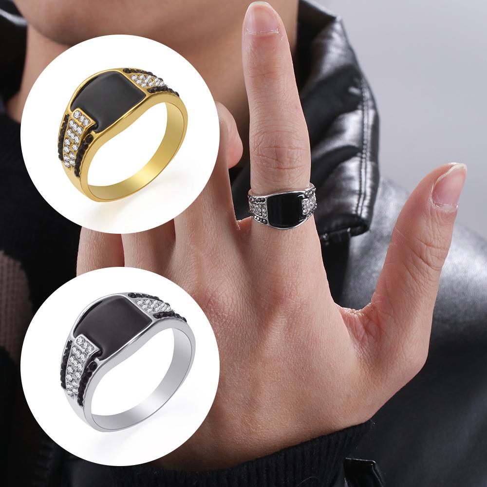 Cincin Hip Hop Nanas Wanita Pria Vintage Rock Punk Koboi Motor Biker Two-tone