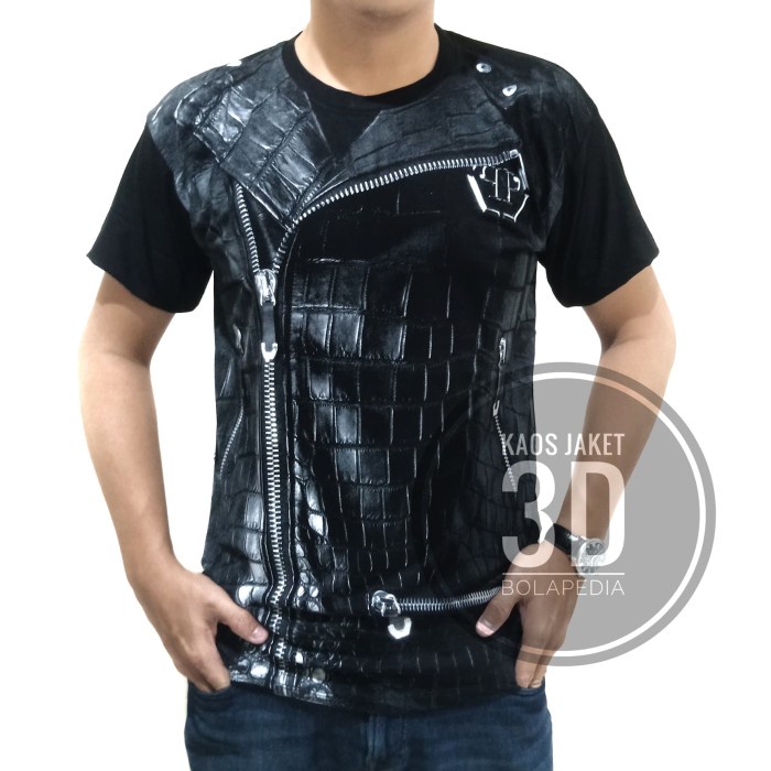 TERLARIS Baju Kaos pria model jas jaket 3D